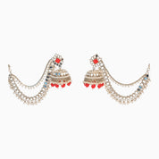 Mirror Jhumkie Earrings with Chain